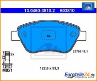 Bremsbelagsatz, Scheibenbremse Ate 13.0460-3810.2 FüR Fiat