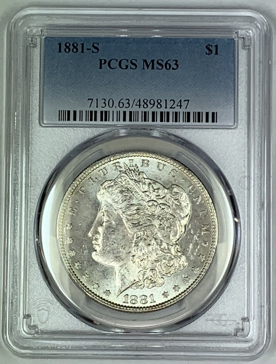1881-S Morgan Silver $1 Dollar Coin PCGS MS 63 (7) A | eBay