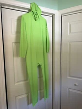 Full Body Zentai Morph Suit Lime Green XL Spandex Halloween Open Face Costume