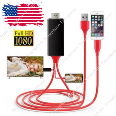 HDMI Mirroring AV Cable Phone to TV HDTV Adapter 1080P For iPhone 14 13 12 11 XR