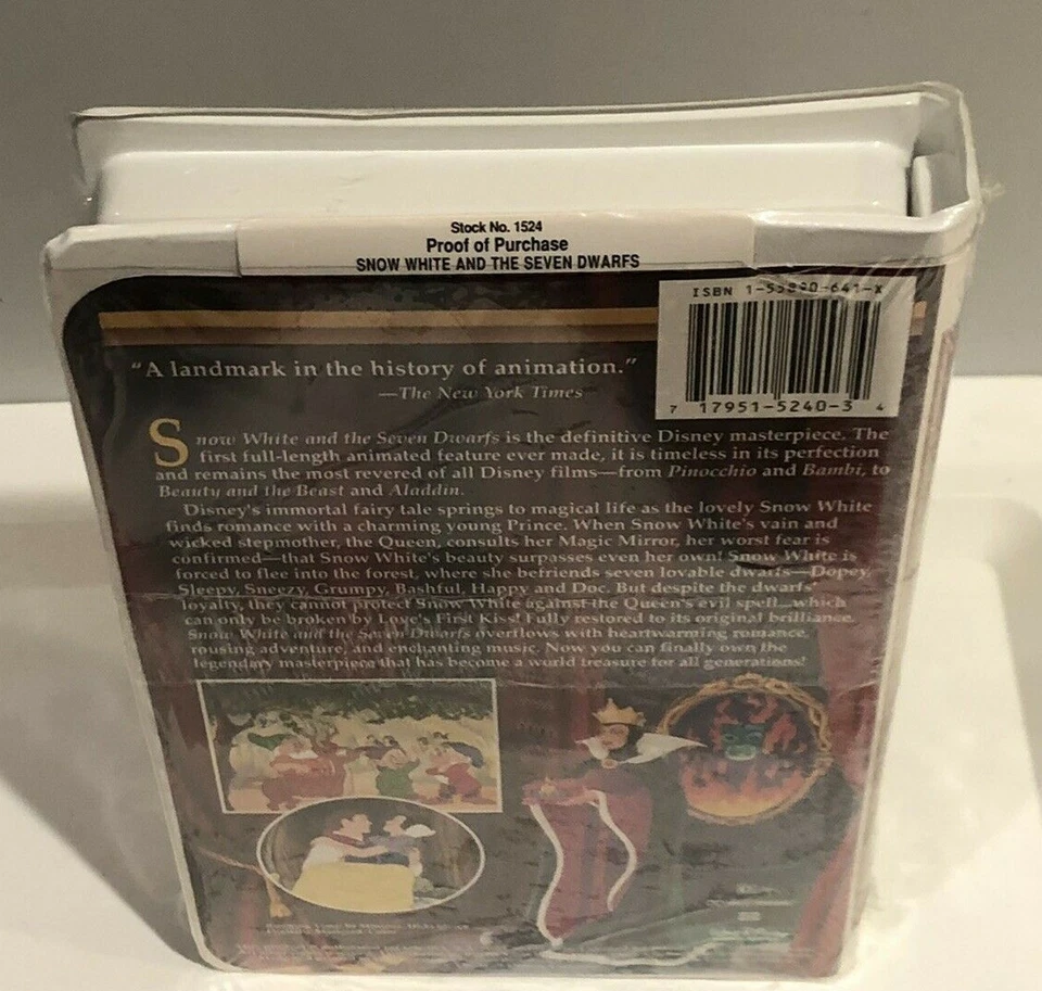 Walt Disney's Snow White and the Seven Dwarfs Masterpiece Collection VHS SEALED  - Image 4 of 4