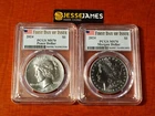 2024 SILVER PEACE & MORGAN DOLLAR PCGS MS70 FIRST DAY OF ISSUE FDI 2 COIN SET