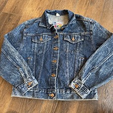 Vintage Women’s Size Small Chic Denim Jacket; 90s Made In Usa; Stone Acid Wash