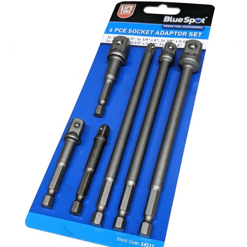 3-Piece Hex To Square Socket Adapter Set - 1/4", 3/8", 1/2" Drive Sizes, US PRO Brand