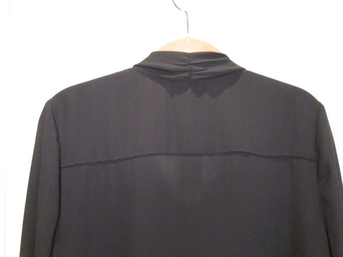 NWT ~ NEIMAN MARCUS Sheer Black Tunic Blouse w/Necktie ~ SZ M - Picture 7 of 9