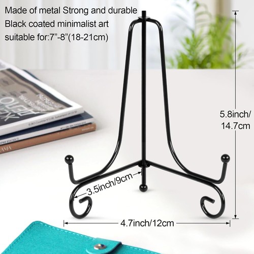 4 Pack Plate Stands For Display, Plate Holder 6 Inch, Picture Frame Stand of Met - Picture 2 of 11