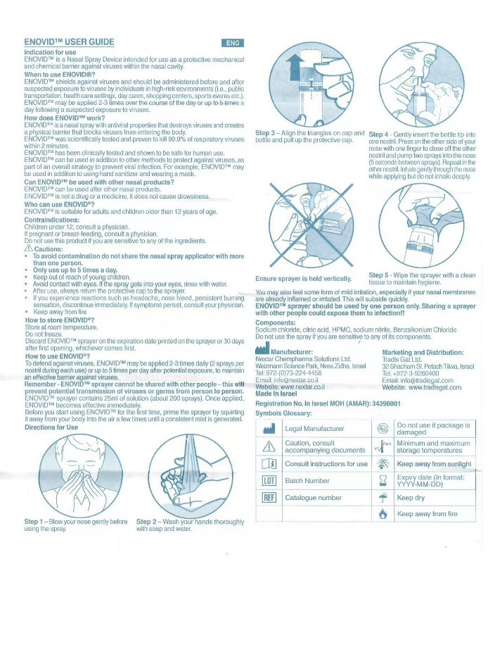 3x Enovid nasal spray Antiviral Nitric oxide Nasal Spray 02/25