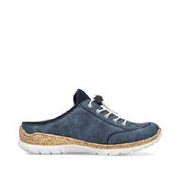 Zuecos para mujer Rieker Sabots zapatillas zapatos de casa azul N4210 Foto 2 de 4