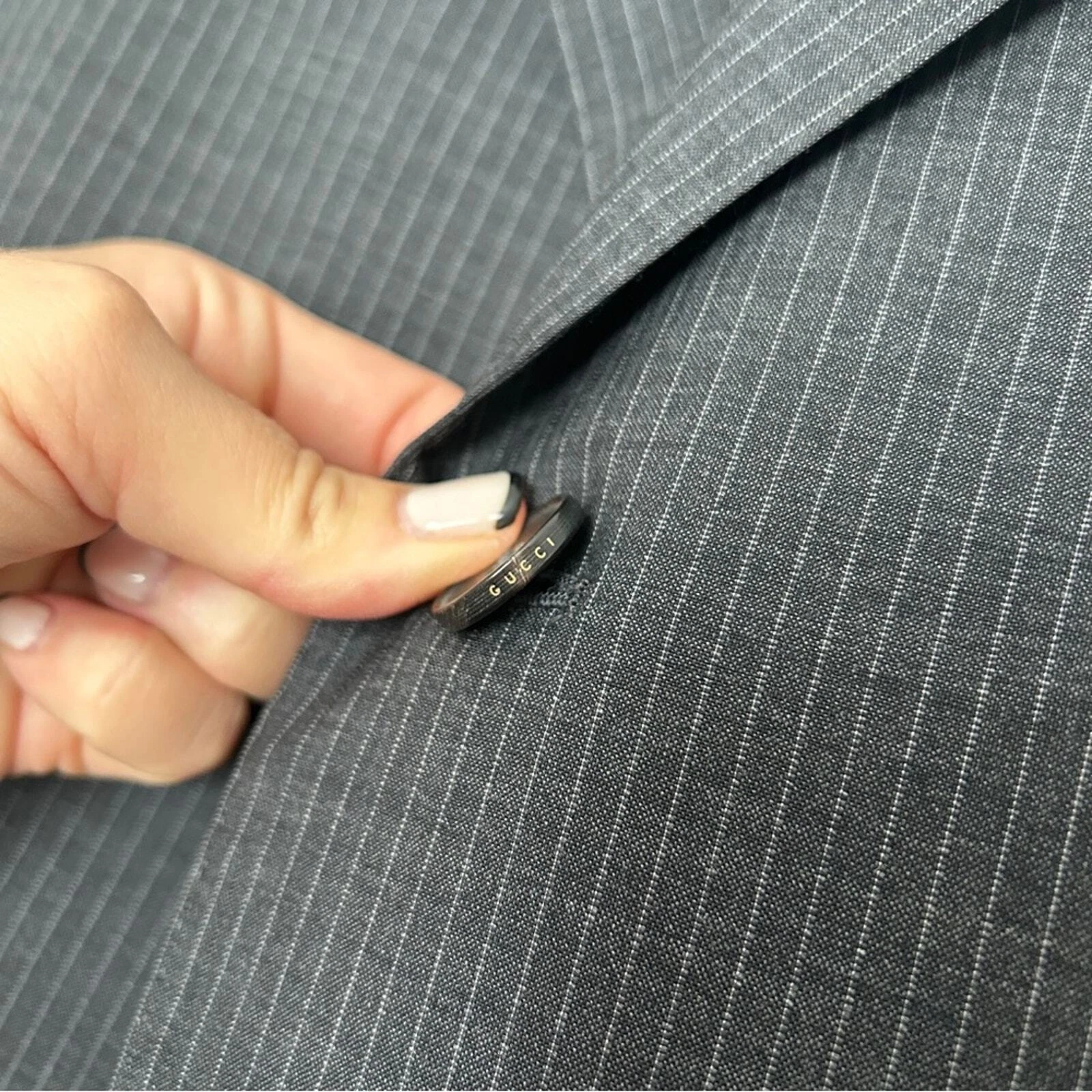 Tuta uomo GUCCI grigio gessato set 2 pezzi 54L EU o 44 L in USA