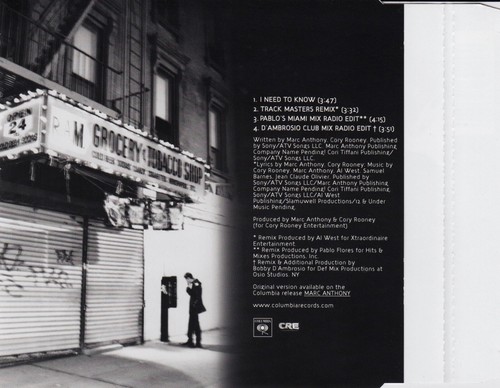 MARC ANTHONY I Need To Know MCD 1999 RAR & NEUWARE 90s Latin Pop Klassiker ! - Bild 4 von 5