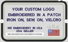 A LA CARTE Logo Custom Made Iron on Patch Badges Embroidered, Free artwork w 6pc