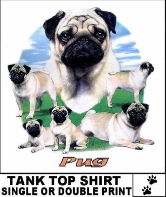 BEAUTIFUL PUG SHOW DOG ART GROUP TANK TOP WS719
