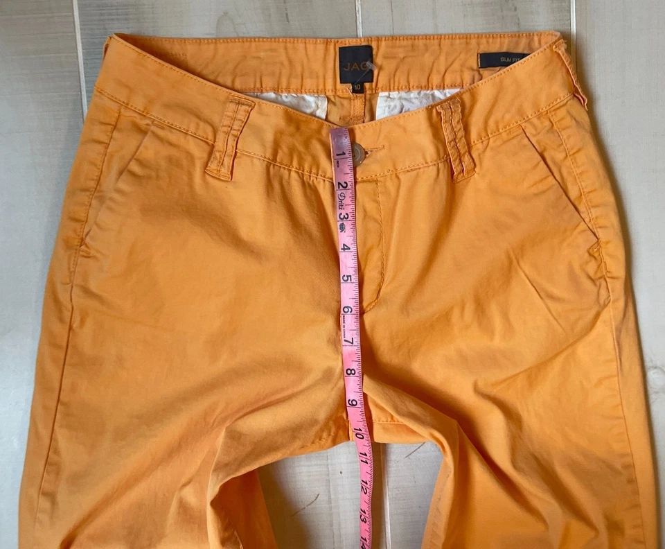 Jag Slim Fit Naranja Dorado Crop Capri Pantalón Talla 10 Mujer 24" Entrepierna Foto 4 de 4