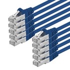 10 x 0,5m CAT.6 S/FTP PiMF Kabel blau doppelt geschirmt Patchkabel Netzwerk LAN