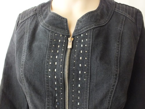 Jacke Bikerjacke S 38 Jeansjacke schwarz - Bild 3 von 4