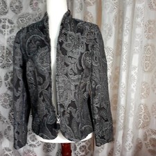 Dressbarn S Jacket Paisley Print Brocade