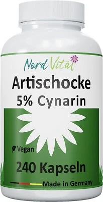 NORD VITAL Artischocken-Extrakt - 240 Kapseln - 67,5mg Cynarin je Tagesdosis - 5% Cynarin