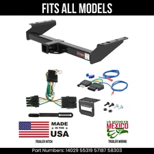 For 92-99 GMC Yukon Trailer Hitch +5 Pin Wiring Fits All Models Curt 14029 55319