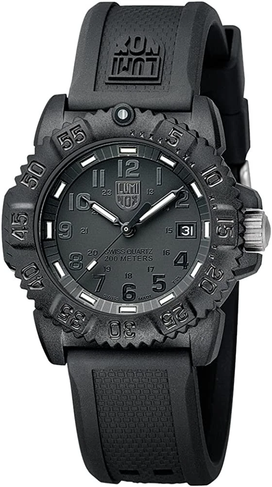 【LUMINOX】SERIES 7050 Luminox Sea Navy Seal Colormark 7050 Mid-size Black Rubber Strap