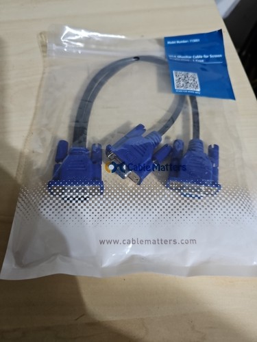113051 VGA Splitter Cable (VGA Y Cable) for Screen Duplication 1 Foot NEW - Picture 3 of 3