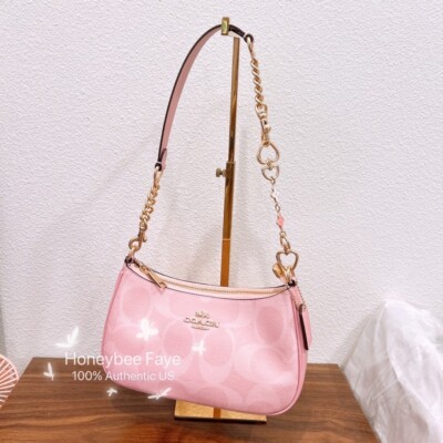 NWT Coach Teri Shoulder Bag In Signature CAL51 Powder Pink 100
