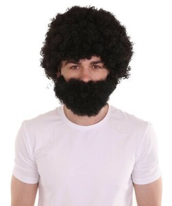afro wig and beard