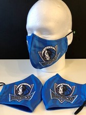 3 Layers Washable Face Mask Dallas Mavericks w/ Fabric Filter. Soft.