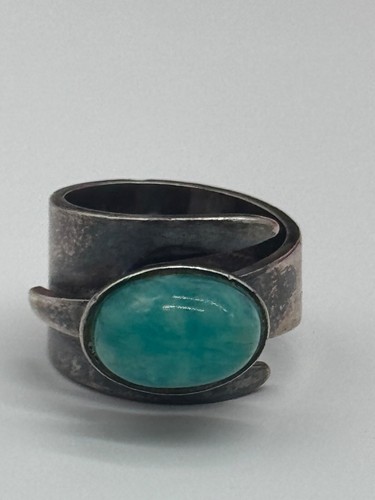 Vintage David Andersen Modernist Amazonit Sterlingsilber Ring Norwegen Größe 5 - Bild 5 von 20