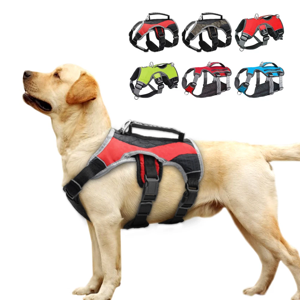 Dog Harness Reflective No Pull Quick Fit Large Dog Vest & Lift Handle Nylon Vest