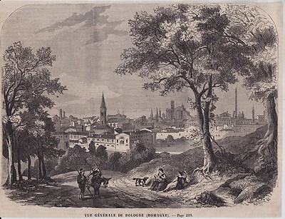 1860 -- ITALIEN ALLGEMEINE ANSICHT VON BOLOGNA ROMAGNA 3J460