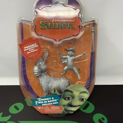 Shrek Donkey & Puss In Boots Dueling Duo Silver Variant CHASE Vintage Figures