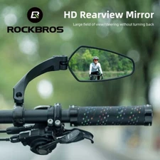 ROCKBROS Bike Mirror 360°Adjustable Rotatable Handlebar Mirror Shockproof Convex