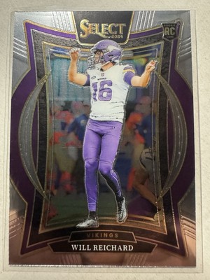 2024 Panini Select Will Reichard #21 Concourse Rookie RC Vikings