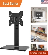 Effortless Assembly Swivel TV Stand for 19-43" TVs – Holds up to 99 lbs