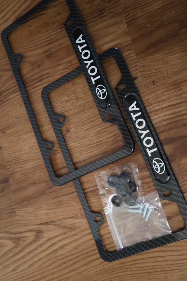 Toyota Carbon Fiber-Style License Plate Frames (Set of 2) – Hardware Included - Image 2 of 4