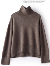 Autumn and Winter New 100 Pure Cashmere Sweater Women'S Thick Turtleneck Sweate