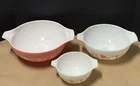 Pyrex Gooseberry Set Of 3 Decorative Collectible Mixing Bowls Ovenware U.S.A.