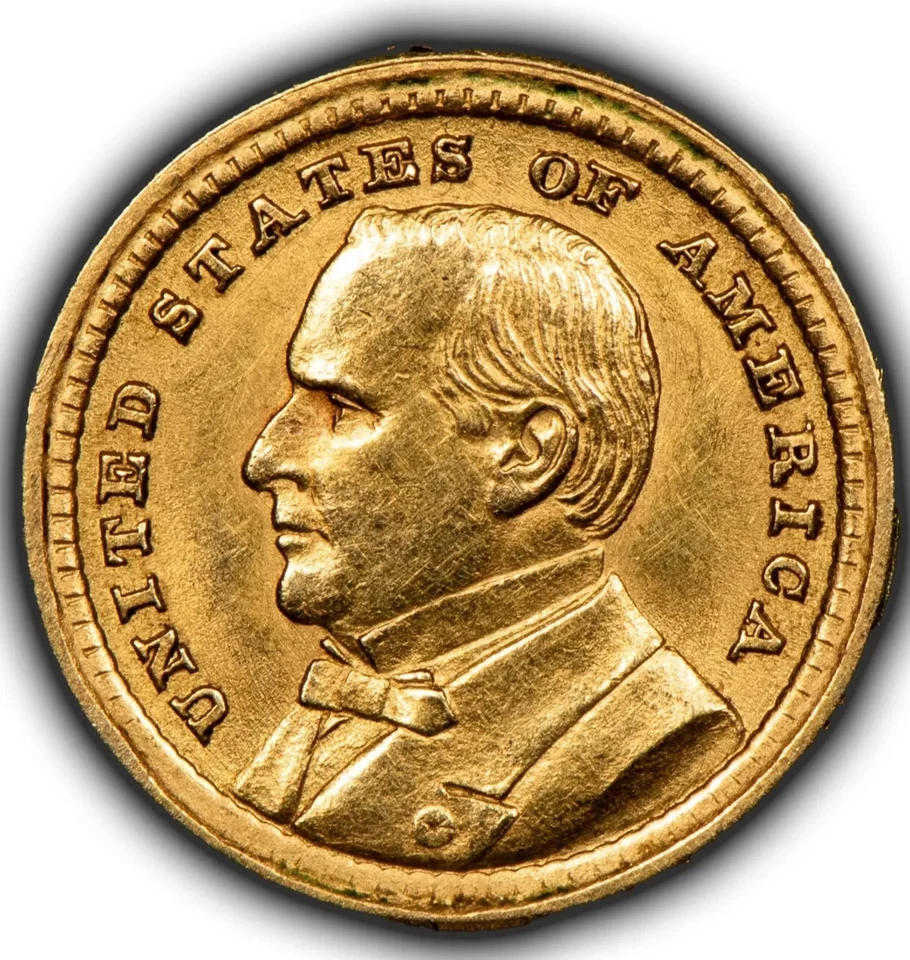 1903 LA Purchase Mckinley Commemorative $1 Gold ANACS MS60 Details Cleaned - Image 3 of 4