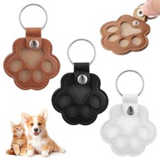3 PCS Pet Fur Keychain, Pet Paw Shaped Leather Keychain, Dog Hair Keychains,