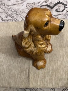 VTG 50's Royal Haeger Pottery Sitting Cocker Spaniel Dog 9" Statue USA