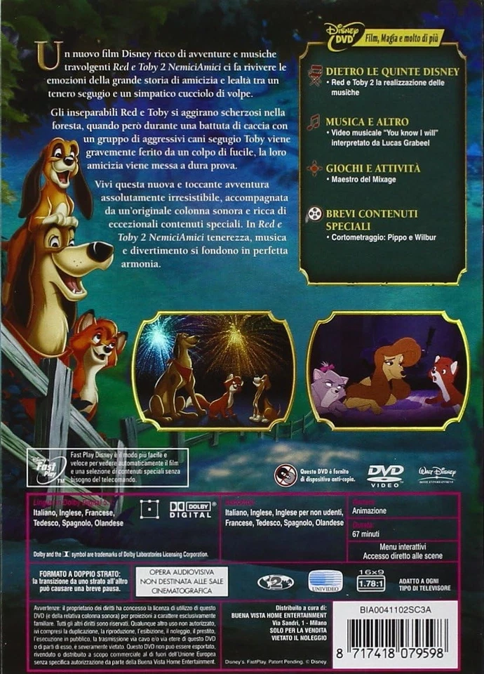 Red e Toby 2 - Nemiciamici (DVD) Harrison Fahn Jonah Bobo Reba McEntire - Image 2 of 2