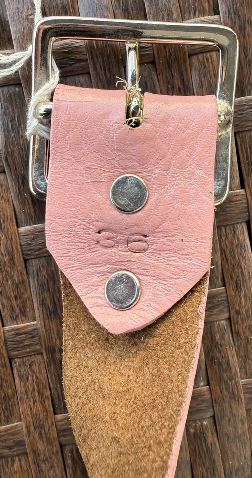 Auténtico JOED Cuero Búfalo Rosa, M - L, Tachuelas, Estrás Vintage Talla 36 Foto 3 de 4