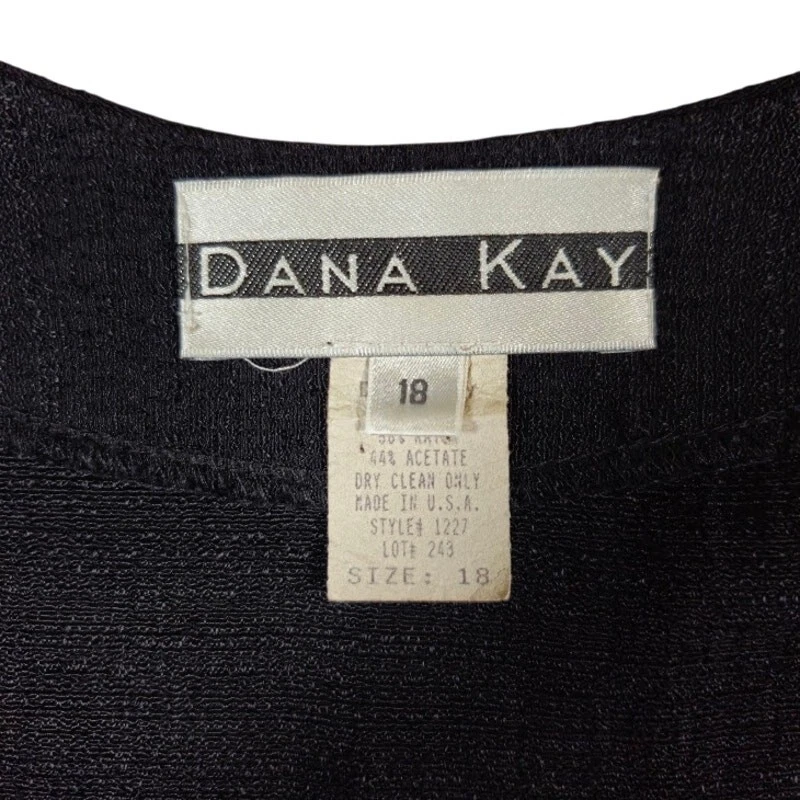 Plumero túnica Dana Kay de colección para mujer talla 18 negro carrera preppy clásico elegante Foto 3 de 4