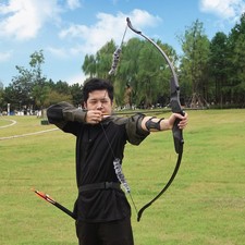 Arco ricurvo 40 libbre con silenziatori in pelliccia, per destrimani - caccia set completo