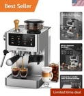 Espresso Machine with Burr Grinder Milk Frother 20 Bar Stainless Steel Coffee...