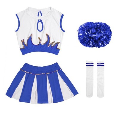 Little Girls Cheerleader Costume Crop Tank Pleated Skirt Set Cheer