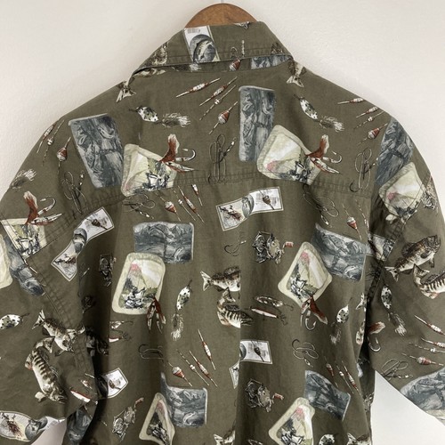 Falcon Bay Gold Label Shirt Mens 2XL XXL Green Fish & Tackle Short Sleeve Button - Picture 8 of 11