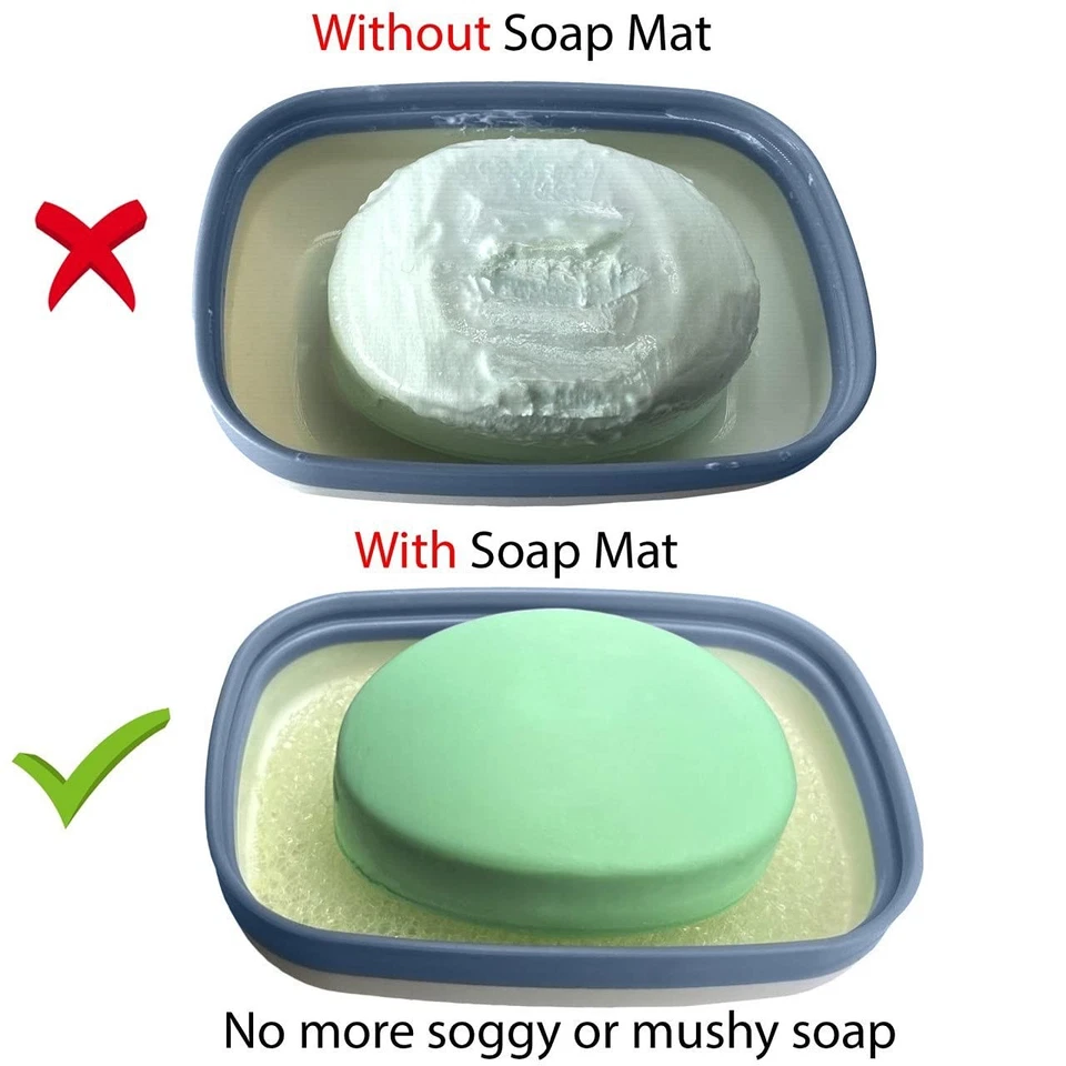 Paquete de 2 soportes de jabón de viaje, caja de barra estuche contenedor de platos, azul &amp; verde  Foto 3 de 4