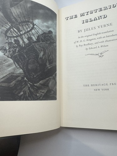 THE MYSTERIOUS ISLAND by Jules Verne 1959 Heritage Press Hardcover w/ Slipcase - Picture 3 of 7
