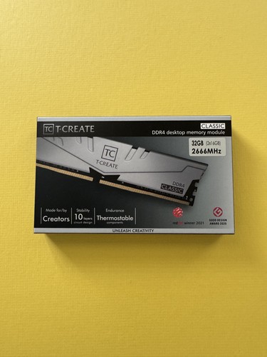 TEAMGROUP T-Create Classic 10L DDR4 32GB Kit (2 x 16GB) 2666MHz (PC4 21300) CL19